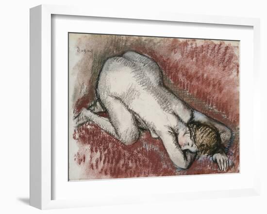 Naked Woman Kneeling, Circa 1889-1895-David Gilmour Blythe-Framed Giclee Print