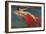 Naked Woman Riding Large Gold Fish-null-Framed Art Print