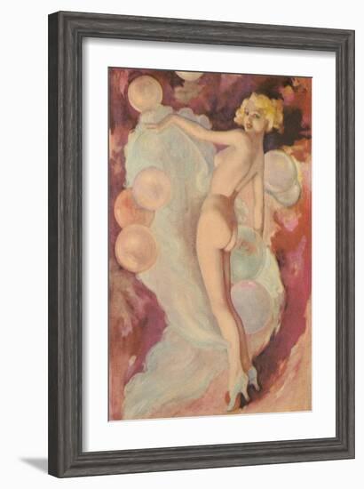 Naked Woman with Clouds and Balloons-null-Framed Art Print