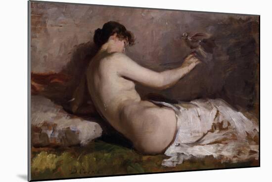 Naked Woman with Little Bird (Nudo Con Uccellino)-Demetrio Cosola-Mounted Giclee Print