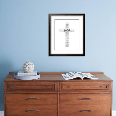 Names Of Jesus Cross Silhouette White Art Print By Inspire Me