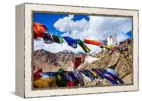 Namgyal Tsemo Gompa, Buddhist Monastery in Leh at Sunset with Dramatic Sky. Ladakh, India.-Curioso Travel Photography-Framed Premier Image Canvas