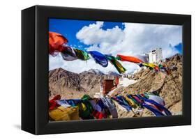 Namgyal Tsemo Gompa, Buddhist Monastery in Leh at Sunset with Dramatic Sky. Ladakh, India.-Curioso Travel Photography-Framed Premier Image Canvas