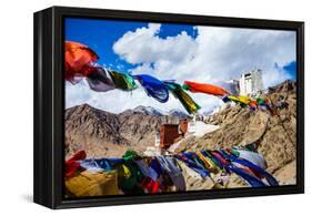Namgyal Tsemo Gompa, Buddhist Monastery in Leh at Sunset with Dramatic Sky. Ladakh, India.-Curioso Travel Photography-Framed Premier Image Canvas