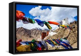 Namgyal Tsemo Gompa, Buddhist Monastery in Leh at Sunset with Dramatic Sky. Ladakh, India.-Curioso Travel Photography-Framed Premier Image Canvas