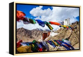 Namgyal Tsemo Gompa, Buddhist Monastery in Leh at Sunset with Dramatic Sky. Ladakh, India.-Curioso Travel Photography-Framed Premier Image Canvas