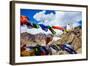 Namgyal Tsemo Gompa, Buddhist Monastery in Leh at Sunset with Dramatic Sky. Ladakh, India.-Curioso Travel Photography-Framed Photographic Print