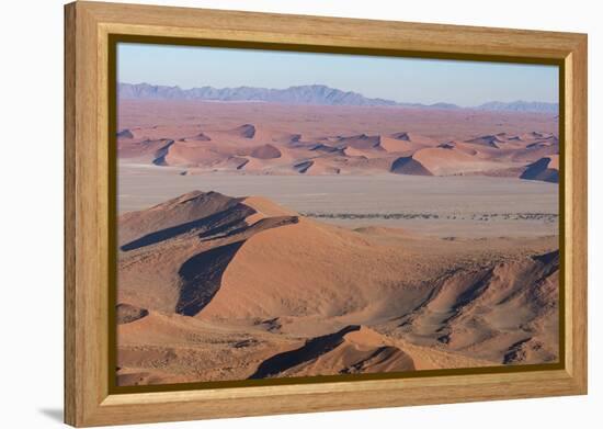 Namibia. Aerial view of the vast red dune fields of Sossusvlei in Namib-Naukluft National Park.-Brenda Tharp-Framed Premier Image Canvas