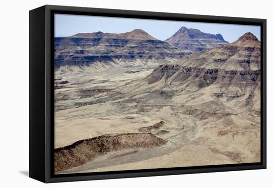 Namibia, Damaraland. Aerial view of the mountains and red rocks of Damaraland.-Ellen Goff-Framed Premier Image Canvas