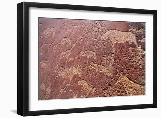 Namibia, Damaraland Wilderness Area, Twyfelfontein, Brandberg Mountains, Stone Age Rock Engravings-null-Framed Giclee Print