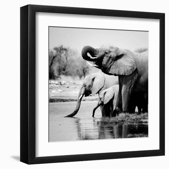 Namibia Elephants-Nina Papiorek-Framed Giclee Print