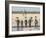 Namibia, Etosha National Park. Five Zebras and Giraffes at Waterhole-Wendy Kaveney-Framed Photographic Print