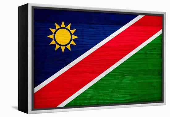 Namibia Flag Design with Wood Patterning - Flags of the World Series-Philippe Hugonnard-Framed Stretched Canvas