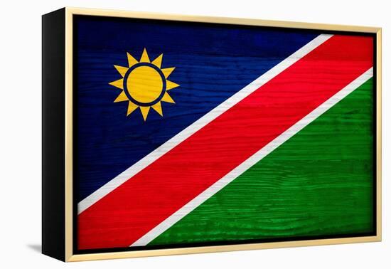 Namibia Flag Design with Wood Patterning - Flags of the World Series-Philippe Hugonnard-Framed Stretched Canvas