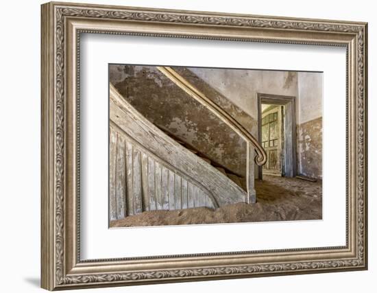 Namibia, Kolmanskop. Banister and Door Inside Abandoned House-Wendy Kaveney-Framed Photographic Print