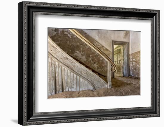 Namibia, Kolmanskop. Banister and Door Inside Abandoned House-Wendy Kaveney-Framed Photographic Print