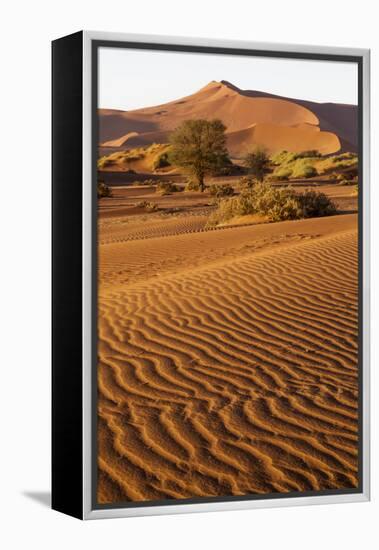 Namibia, Namib-Naukluft National Park, Sossusvlei. Scenic red dunes.-Ellen Goff-Framed Premier Image Canvas