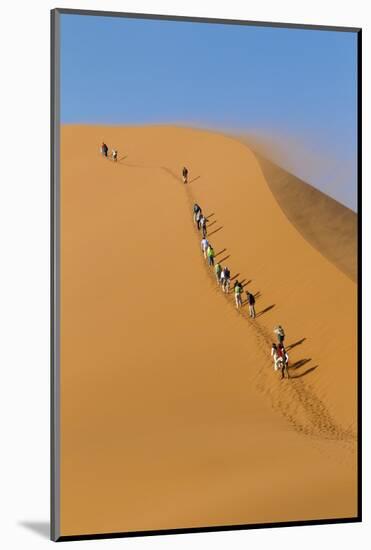 Namibia, Namib-Naukluft National Park, Sossusvlei. Tourists climbing Dune 45.-Ellen Goff-Mounted Photographic Print
