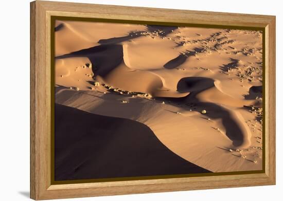Namibia, Namib-Naukluft Park. Abstract aerial of sand dunes.-Jaynes Gallery-Framed Premier Image Canvas