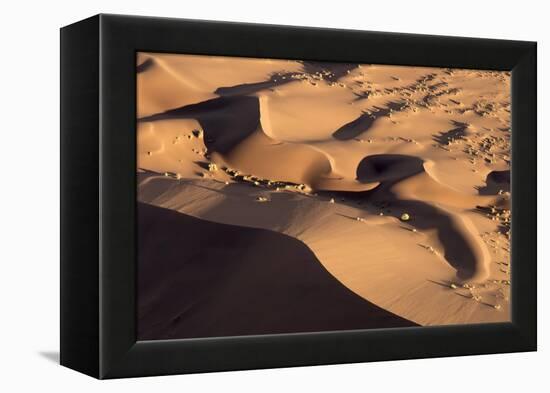 Namibia, Namib-Naukluft Park. Abstract aerial of sand dunes.-Jaynes Gallery-Framed Premier Image Canvas