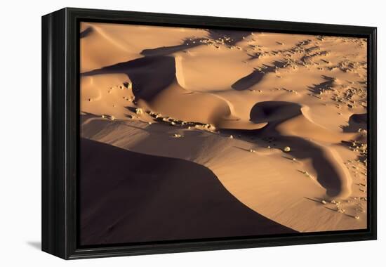 Namibia, Namib-Naukluft Park. Abstract aerial of sand dunes.-Jaynes Gallery-Framed Premier Image Canvas