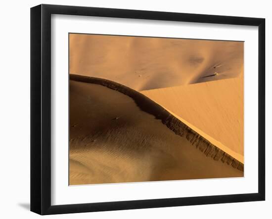 Namibia, Namib-Naukluft Park. Abstract of Side-Lit Sand Dunes-Wendy Kaveney-Framed Photographic Print