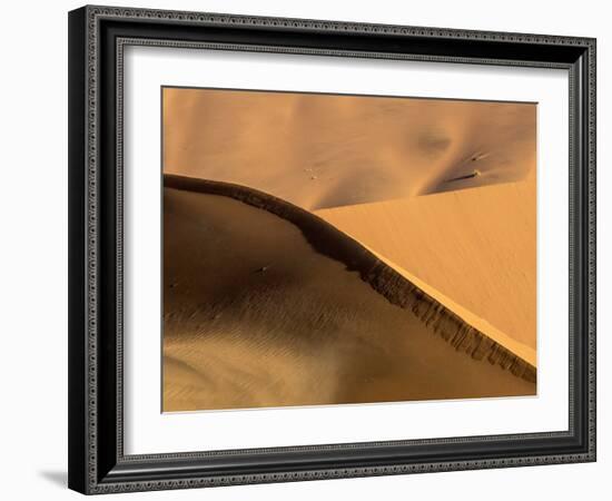 Namibia, Namib-Naukluft Park. Abstract of Side-Lit Sand Dunes-Wendy Kaveney-Framed Photographic Print