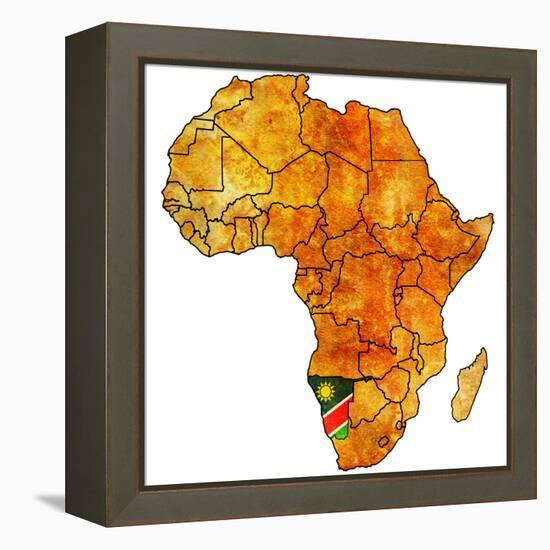 Namibia on Actual Map of Africa-michal812-Framed Stretched Canvas