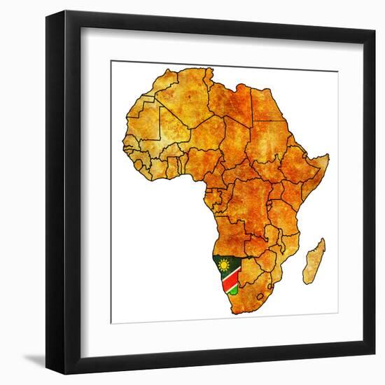 Namibia on Actual Map of Africa-michal812-Framed Art Print