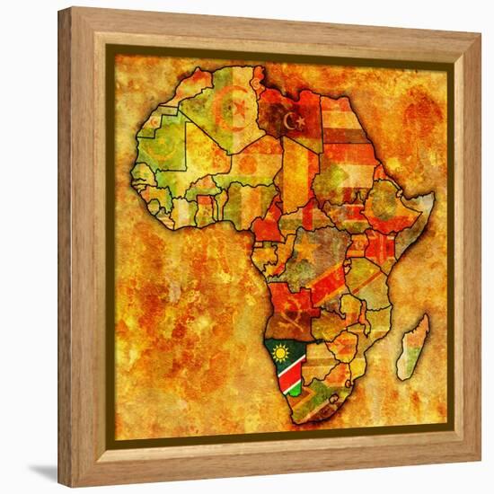 Namibia on Actual Map of Africa-michal812-Framed Stretched Canvas