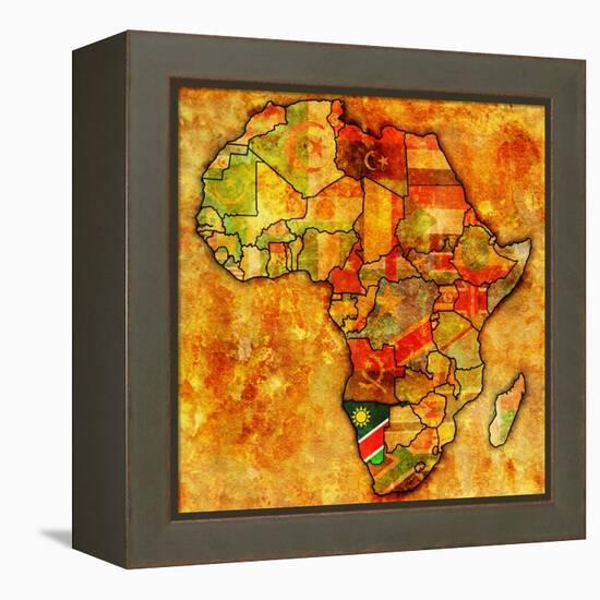 Namibia on Actual Map of Africa-michal812-Framed Stretched Canvas