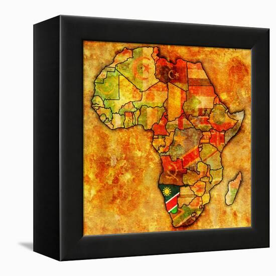 Namibia on Actual Map of Africa-michal812-Framed Stretched Canvas