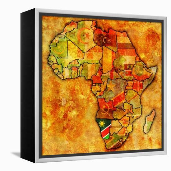 Namibia on Actual Map of Africa-michal812-Framed Stretched Canvas