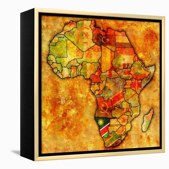 Namibia on Actual Map of Africa-michal812-Framed Stretched Canvas