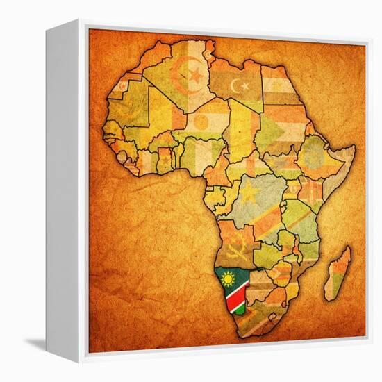 Namibia on Actual Map of Africa-michal812-Framed Stretched Canvas