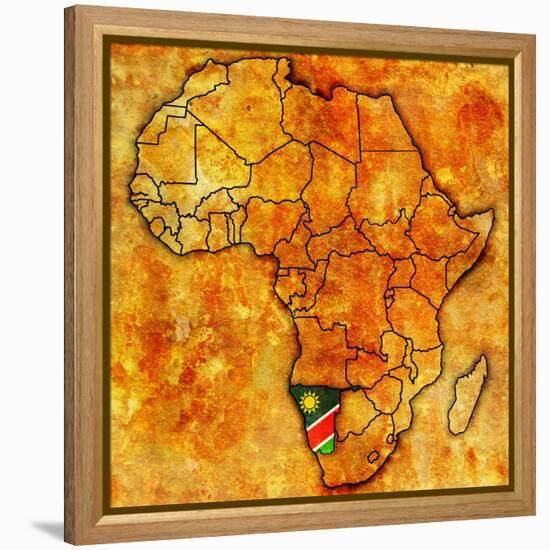 Namibia on Actual Map of Africa-michal812-Framed Stretched Canvas