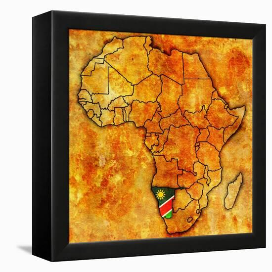 Namibia on Actual Map of Africa-michal812-Framed Stretched Canvas