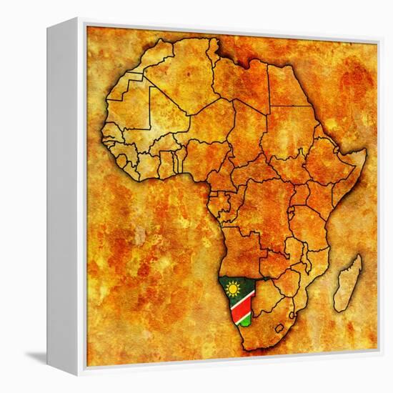 Namibia on Actual Map of Africa-michal812-Framed Stretched Canvas