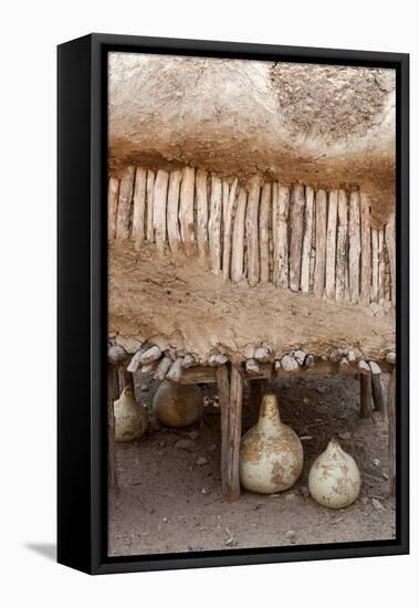 Namibia, Opuwo. Gourds under Food Storage Hut-Wendy Kaveney-Framed Premier Image Canvas