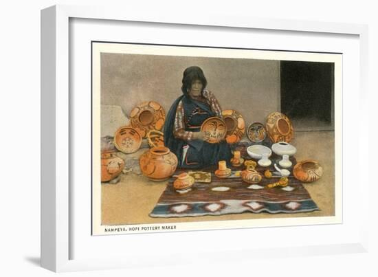 Nampeya, Hopi Pottery Maker-null-Framed Art Print