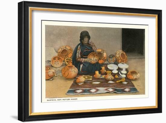 Nampeya, Hopi Pottery Maker-null-Framed Art Print