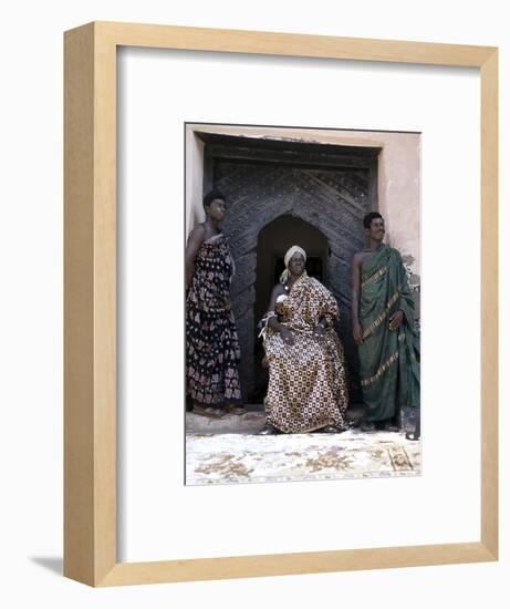Nana Amonu X, Fante Omanhene of Anomabu, and two members of his court, Ghana, 1977-Werner Forman-Framed Photographic Print