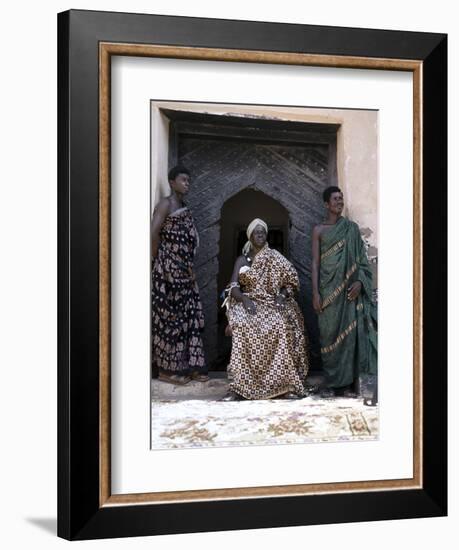 Nana Amonu X, Fante Omanhene of Anomabu, and two members of his court, Ghana, 1977-Werner Forman-Framed Photographic Print