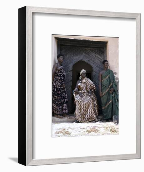 Nana Amonu X, Fante Omanhene of Anomabu, and two members of his court, Ghana, 1977-Werner Forman-Framed Photographic Print