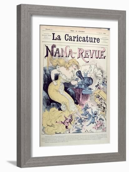 Nana-Revue, Caricature, Emile Zola and Realist Novels, La Caricature, 3rd January 1880-Albert Robida-Framed Giclee Print