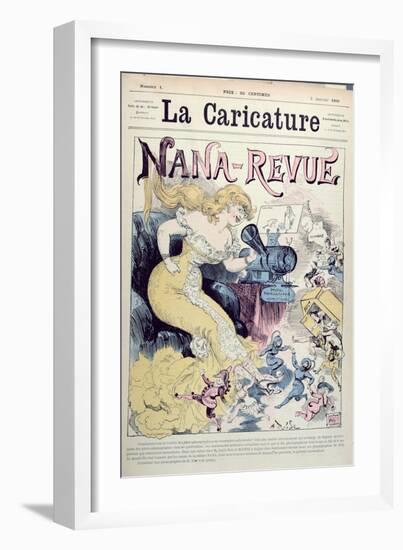 Nana-Revue, Caricature, Emile Zola and Realist Novels, La Caricature, 3rd January 1880-Albert Robida-Framed Giclee Print