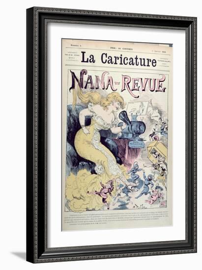 Nana-Revue, Caricature, Emile Zola and Realist Novels, La Caricature, 3rd January 1880-Albert Robida-Framed Giclee Print