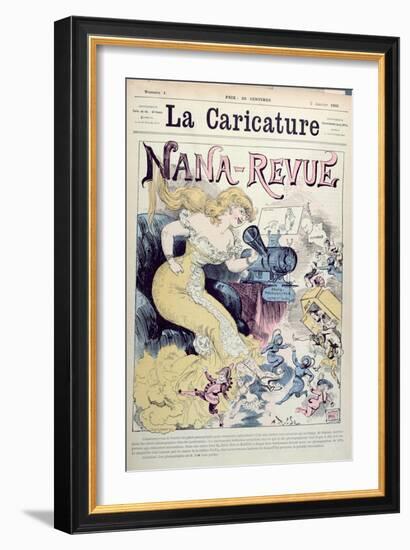 Nana-Revue, Caricature, Emile Zola and Realist Novels, La Caricature, 3rd January 1880-Albert Robida-Framed Giclee Print