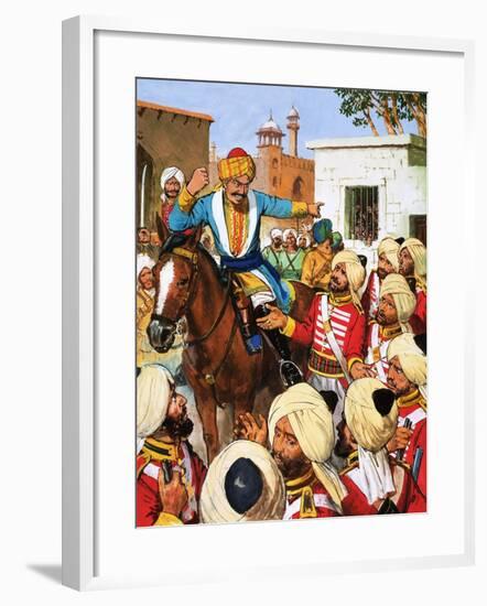 Nana Sahib's Guards Refuse to Shoot Prisoners of the Indian Mutiny-null-Framed Giclee Print