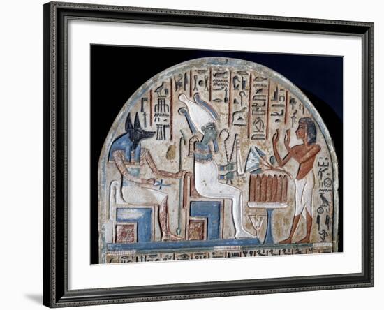 Nanai Worshiping Osiris and Anubis, the Egyptian Deity-null-Framed Photographic Print